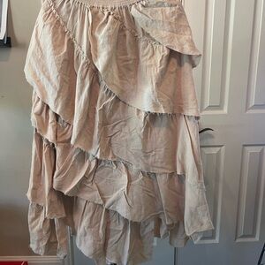 Polagram Layered Tan Maxi Skirt